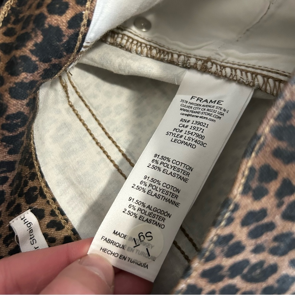 Frame Denim Leopard Print Skinny Jeans - Brown - Picture 9 of 9